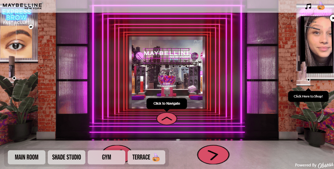 Maybelline's Virtual Loft digital space.