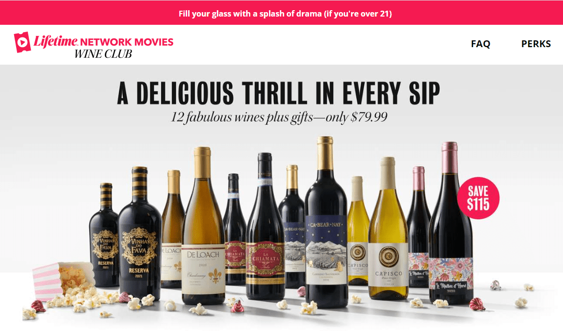 Direct Wines Pairs Lifetime Movies with Wines in New Subscription Service Retail TouchPoints