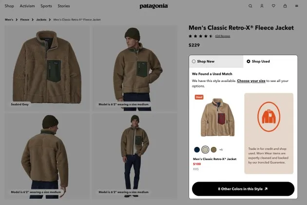 Patagonia implementa nueva tecnología de reventa que integra productos usados ​​y nuevos