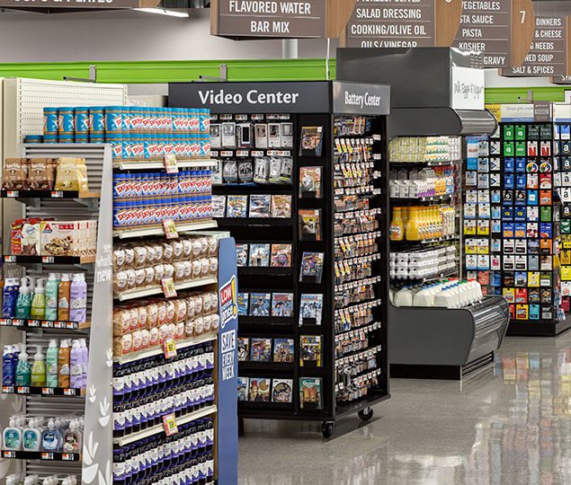 This 66,000-sq.-ft. store design features a muted color pallet and warm wood accents.