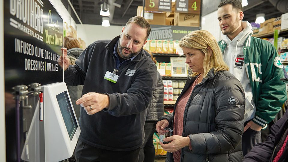 The store also offers fun, interactive features, including a make-your-own salad dressing and marinade station and an “innovation station,” where local businesses and inventors in the area can come to share their latest ideas.
