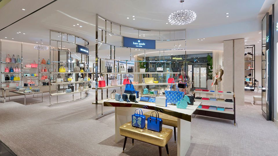 Floating shops were created with architectural screens.