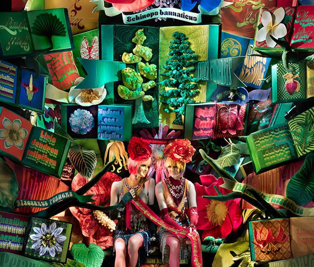 The colorful window honoring The New York Botanical Garden is a psychedelic take on a botanist’s library.