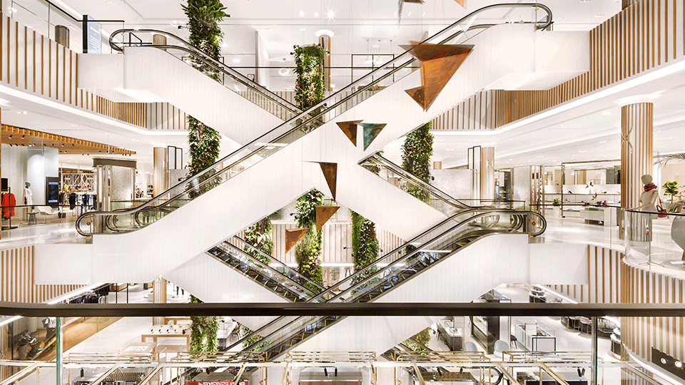 Designed by London-based retail specialists HMKM, this Robinsons is the largest department store in the region, at 200,000 sq. ft. over three floors of contemporary and designer fashion, food, art and culture experiences.