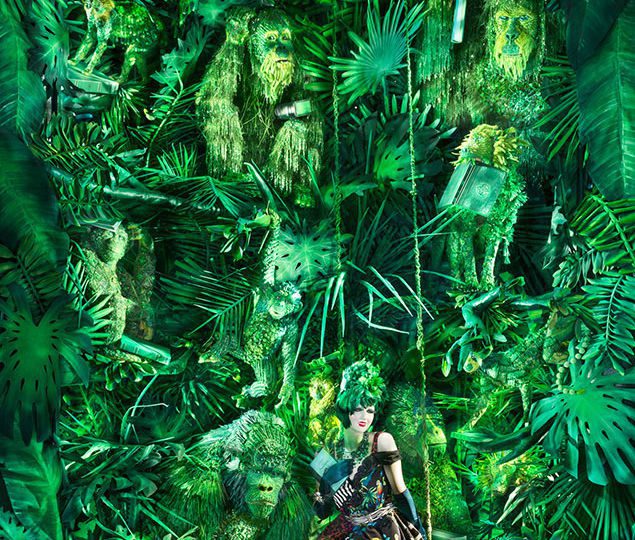 Bergdorf Goodman’s windows featured the transporting theme of “Destination Extraordinary,” depicting a dreamlike itinerary of lush locales, unexpected landscapes and verdant gardens.
