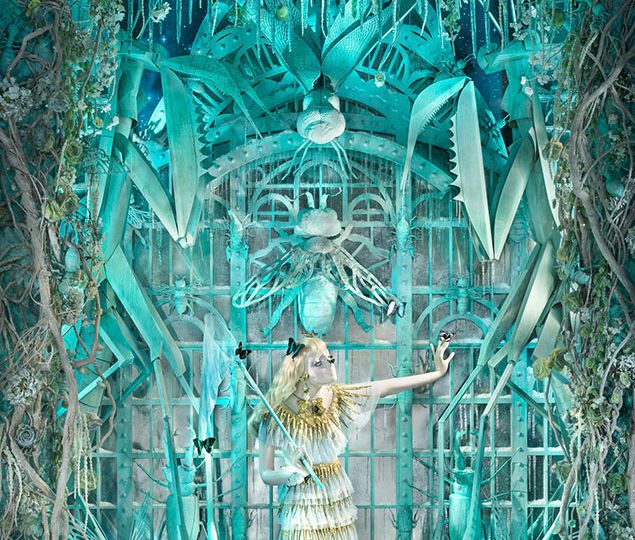 Inspired by paintings of Henri Rousseau and 12th-century Chinese watercolor mountainscapes, the larger-than-life scenes at Bergdorf Goodman are fantastical remakes of dioramas seen in natural history museums.