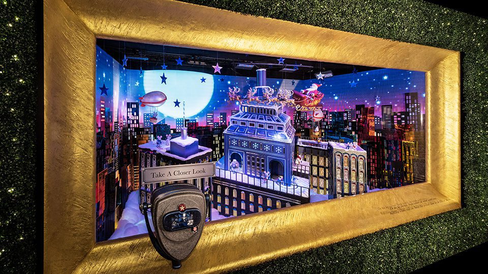 What’s Christmas without Santa? Macy’s offers a look at him flying his sleigh over the city.