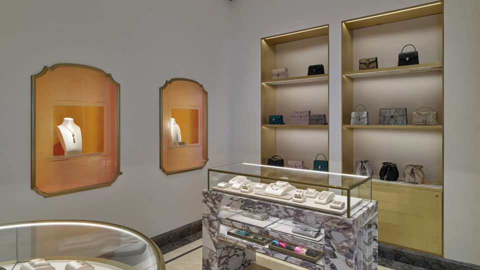 The round wall displays allow for more merchandise to be displayed, offering a variety of options for customers to choose from.