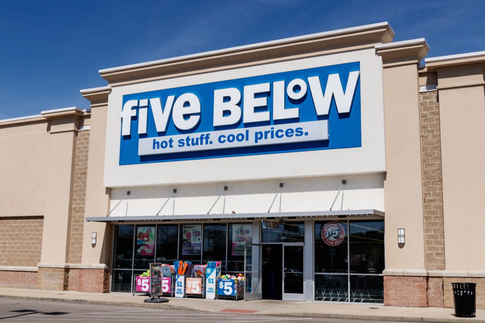 Below is. Five below. Five Store