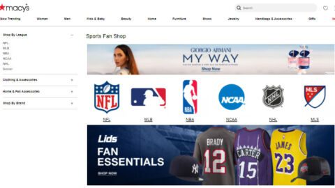 Macy's Fanatics sports gear women