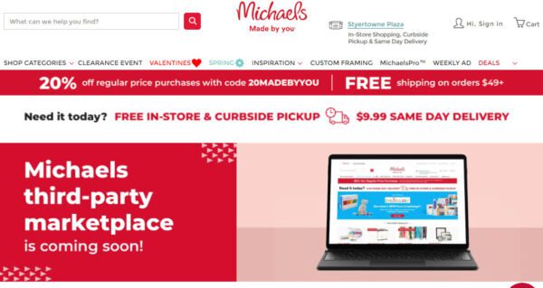 Michaels third-party marketplace