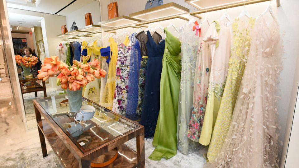 NEW YORK, NEW YORK - FEBRUARY 17: A view of Nardos Design gowns on display at Nardos Design's Madison Ave store opening event on February 17, 2022 in New York City. (Photo by Ilya S. Savenok/Getty Images for Nardos Design)