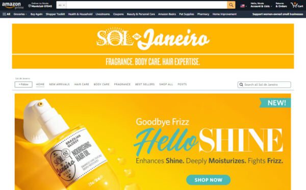 Sol de Janeiro's branded Amazon store.