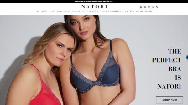 Natori's DTC ecommerce site powered by BigCommerce.