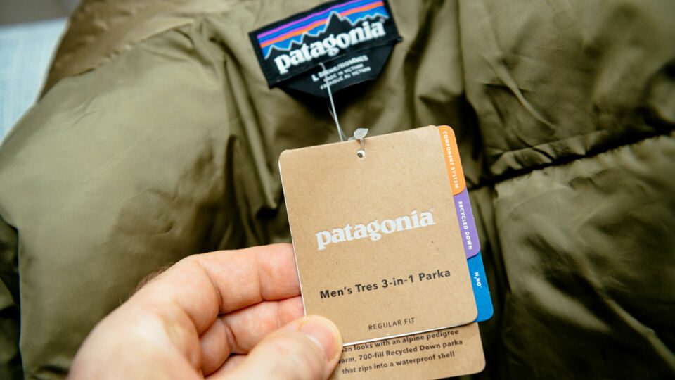 Hang tags like these will be a thing of the past when Patagonia rolls out its digitized hang tags in Spring '23.