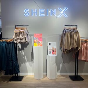 SHEIN X on display at the fast fashion retailer's San Francisco pop-up.