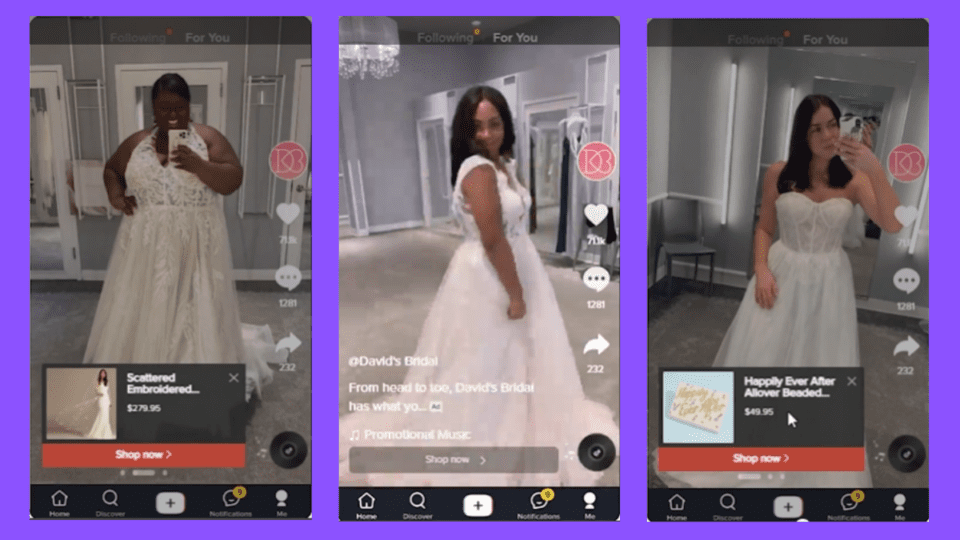 David's Bridal has already reached 16 million consumers with its new shoppable video campaign on TikTok.