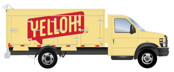 New Yelloh delivery trucks keep the company's signature yellow color but feature and updated name and branding.