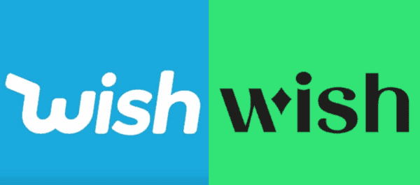 Old and new Wish logos side by side.