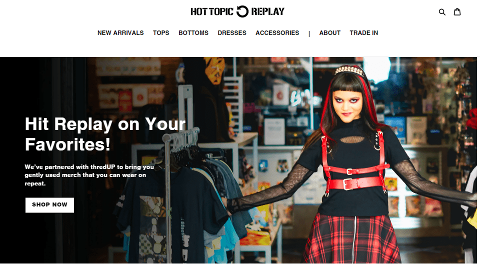 Hot Topic has joined the resale ranks with its new Replay online shop.