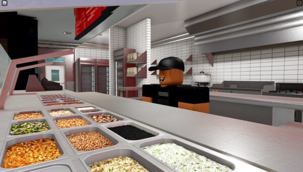 The Chipotle Burrito Builder game in Roblox.