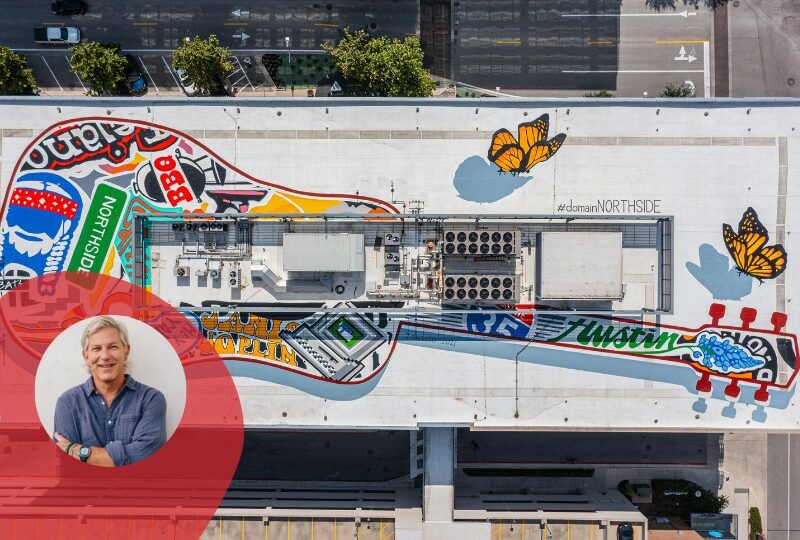 Larger-Than-Life Guitar Mural Keeps Austin Center Rocking at New Heights