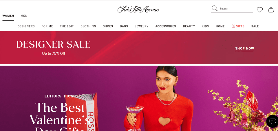 Saks.com page