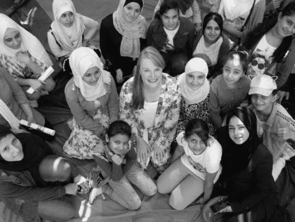 Olivela Founder and CEO Stacey Boyd (center) at the event in Dadaab, Kenya where the idea for Olivela was born.
