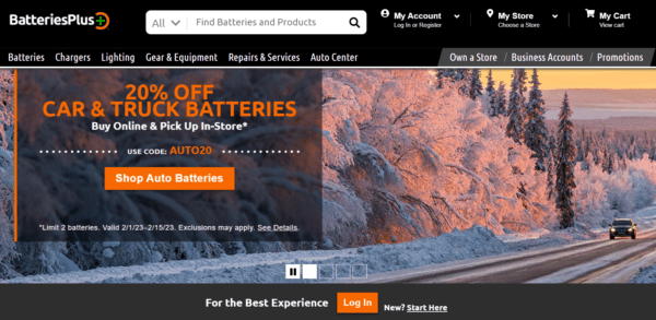 The new Batteries Plus online experience.