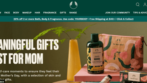 The Body Shop home page