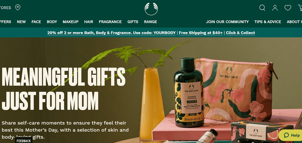 The Body Shop home page