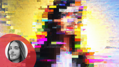 Portrait of a women pixelated as if created by generative AI