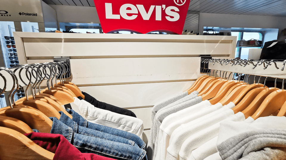 Levi's signage and products