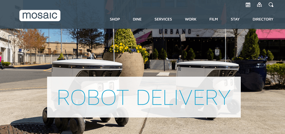 Mosaic District robot delivery page