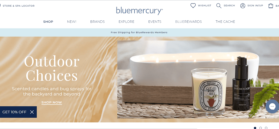 Bluemercury home page