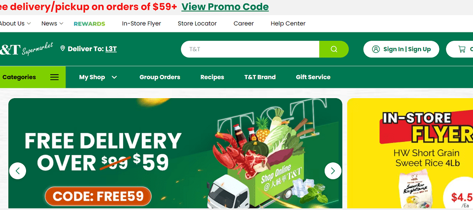 T&T Supermarkets home page