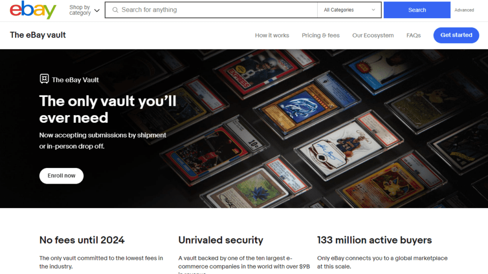 Ebay is opening its trading card vault to external submissions.