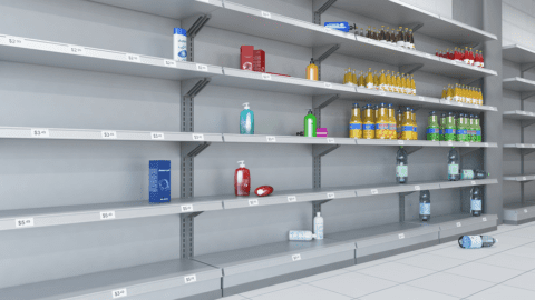 Empty shelves