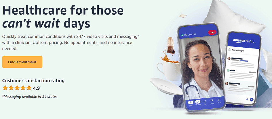 Amazon Clinic page