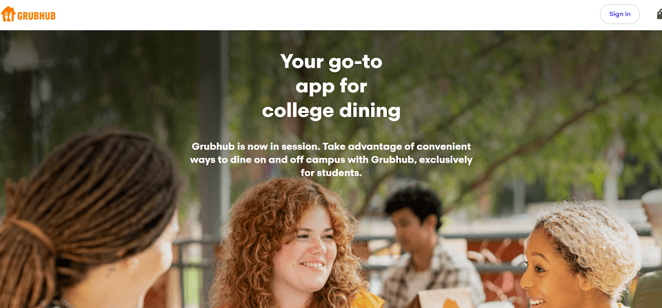 Grubhub Campus home page