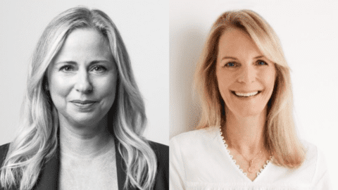 Sarah Clarke, newly appointed Chief Supply Chain Officer, and Valerie van Ogtrop newly appointed EVP of Brand Operations for AEO.