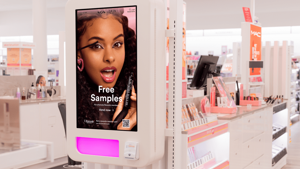 Ulta is testing out smart vending machines to offer in-store sampling.