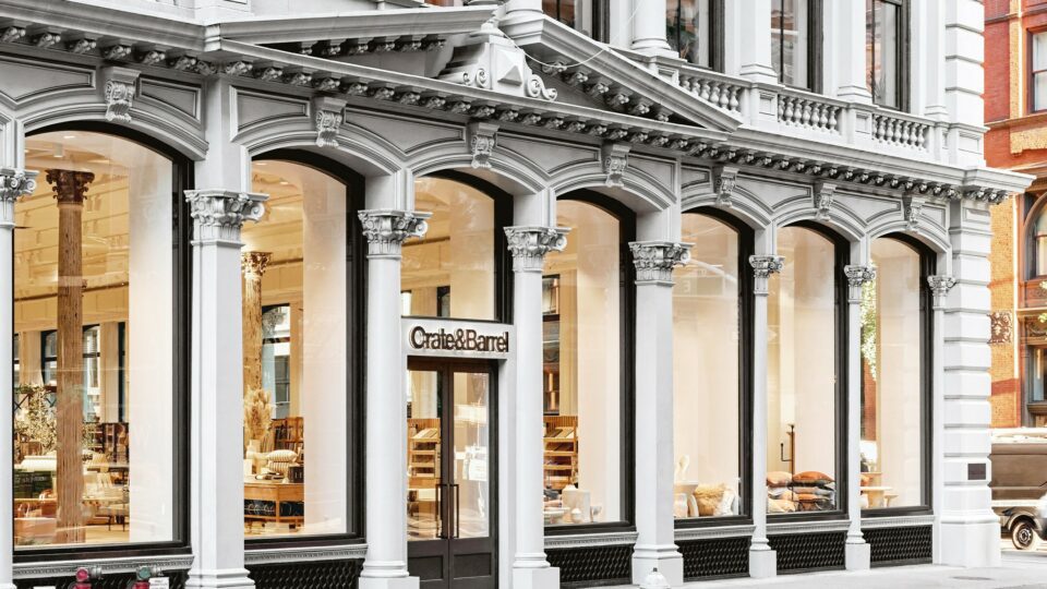 Crate & Barrel has opened a new flagship in a historic building in NYC's Flatiron district.