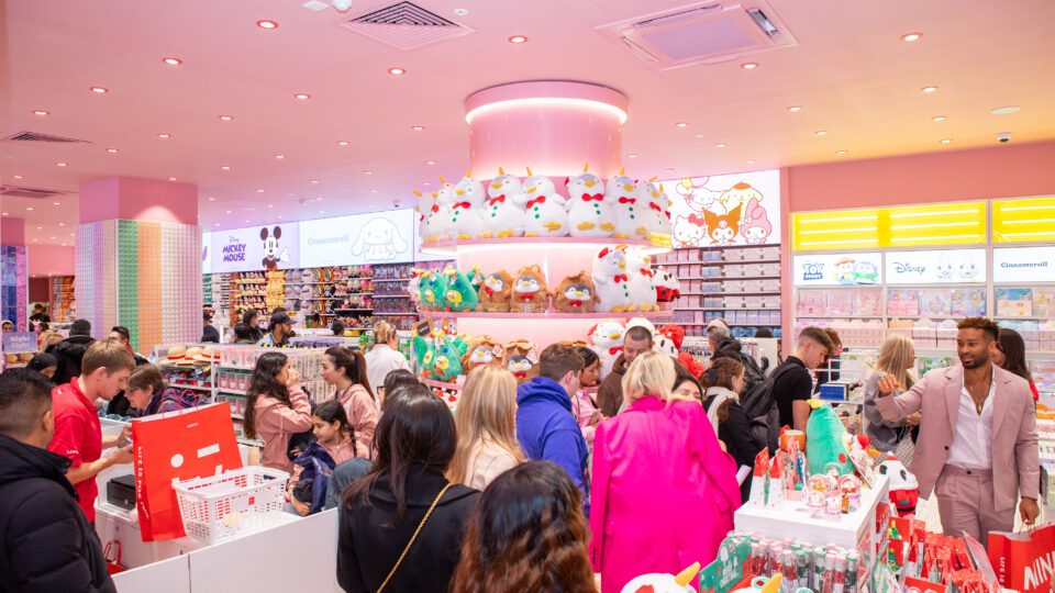 Customers shopping on the opening day of MINISO's Oxford Street Flagship Store