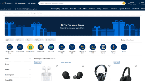 Walmart Business is helping small businesses prepare for holiday office celebrations with a new Holiday Shop and Gift Finder tool.