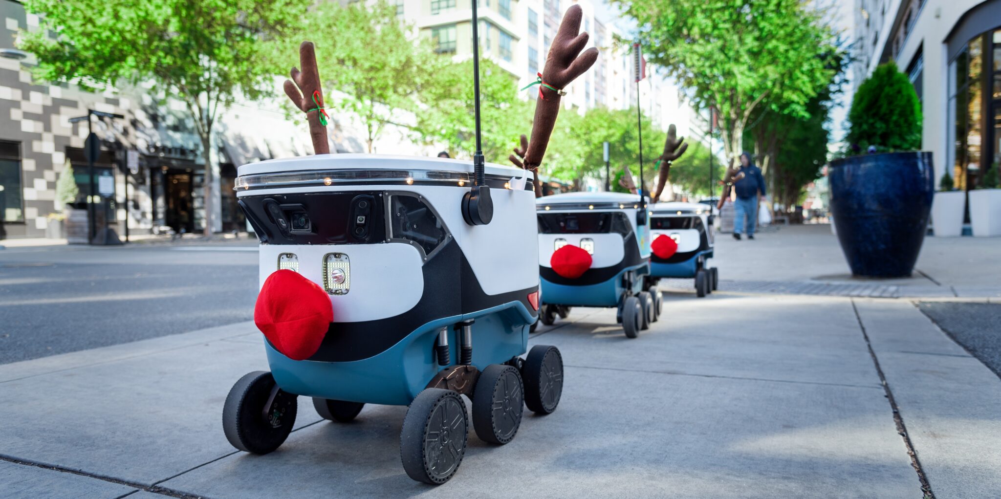Uber Eats' Robot Reindeer are hitting the streets in three towns this December.