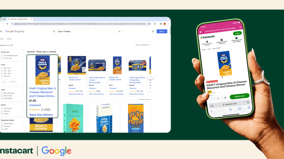 Instacart has teamed up with Google Shopping for offsite retail media.