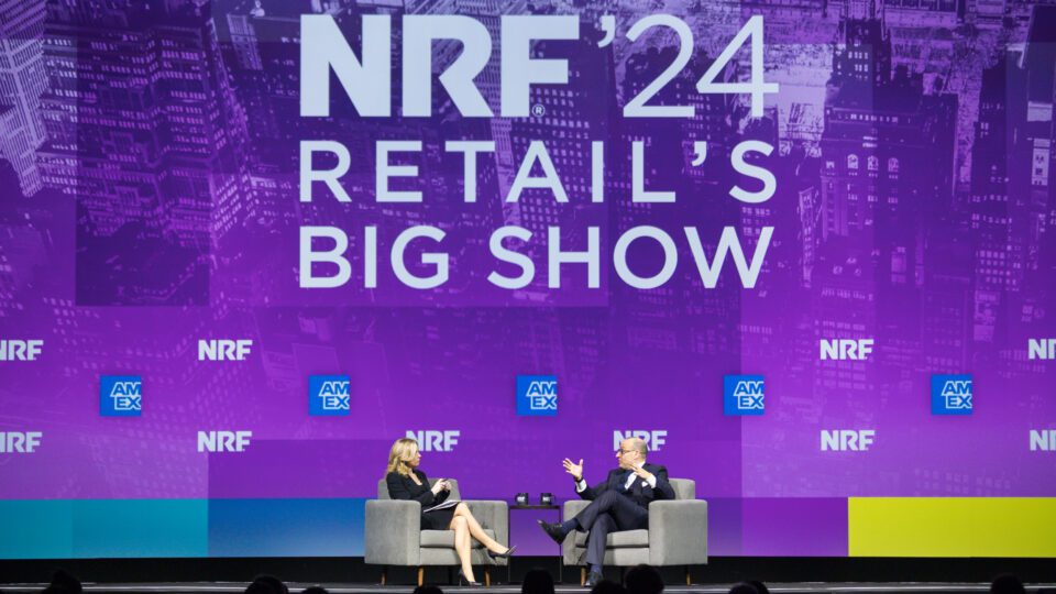 CNBC's Courtney Reagan with Saks CEO Marc Metrick at the 2024 NRF Big Show.