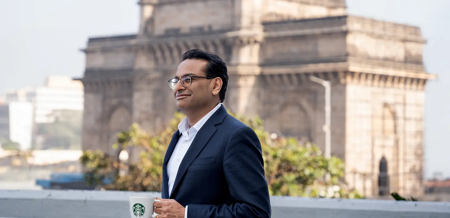Starbucks CEO Laxman Narasimhan on a recent trip to India.