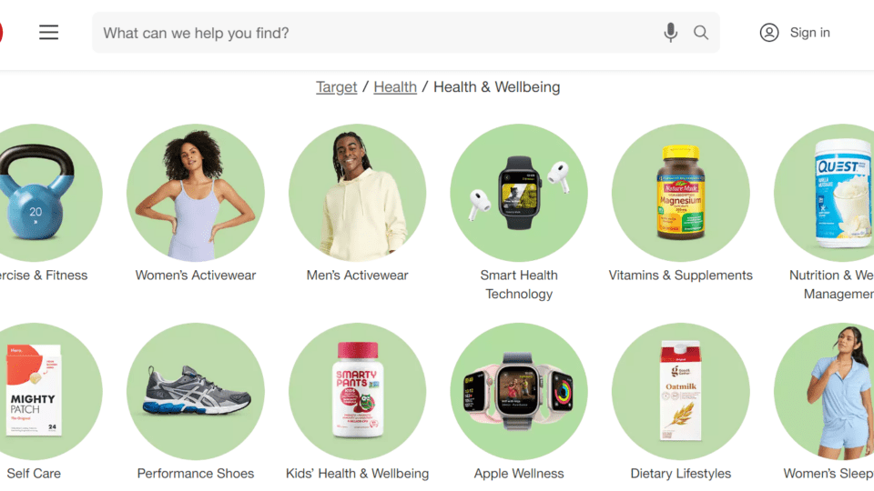 The new "wellness destination" on Target.com